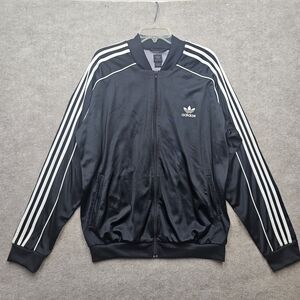 Adidas Originals Track Jacket 2002 Vintage Black White 3 Stripe Trefoil L